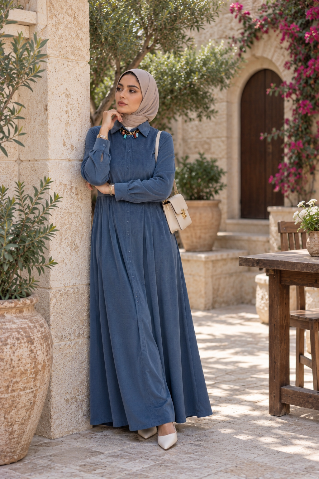 Velvet Blue Grey Dress