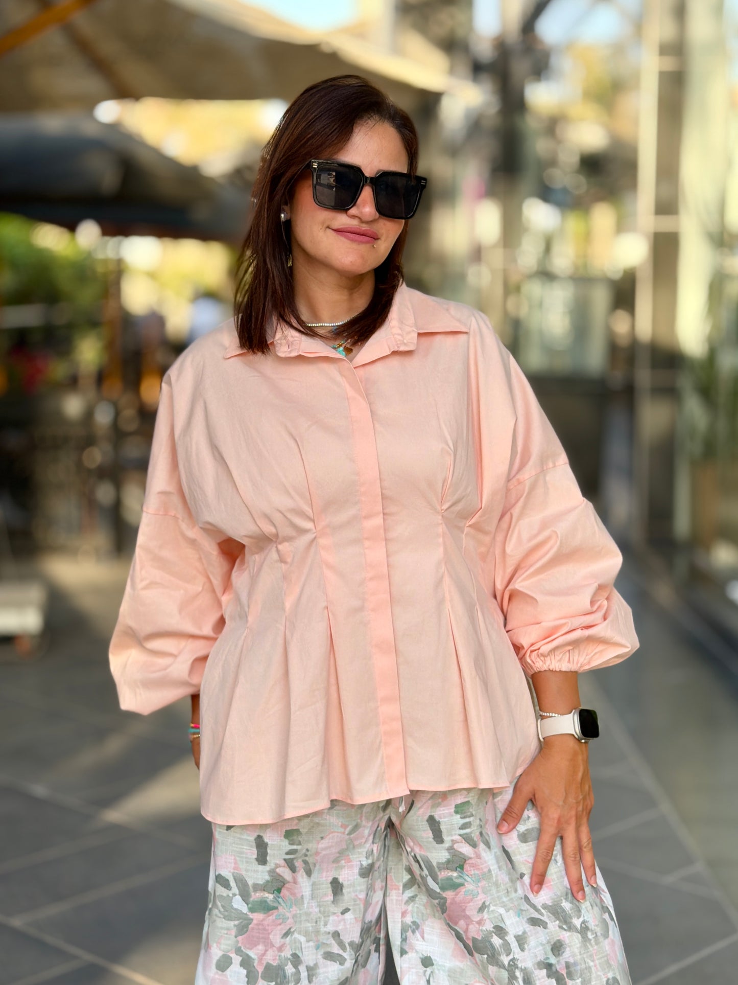 Fit & Flare Blouse peach