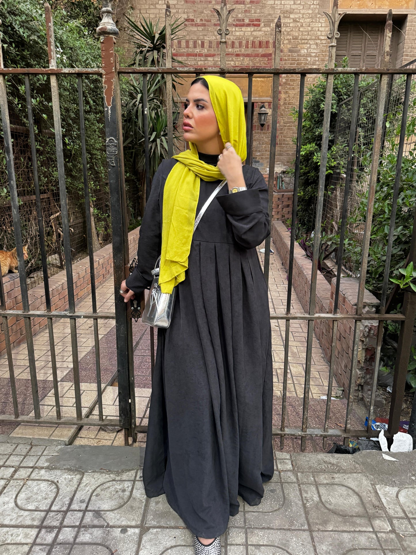 Buttoned Dress Dark Grey