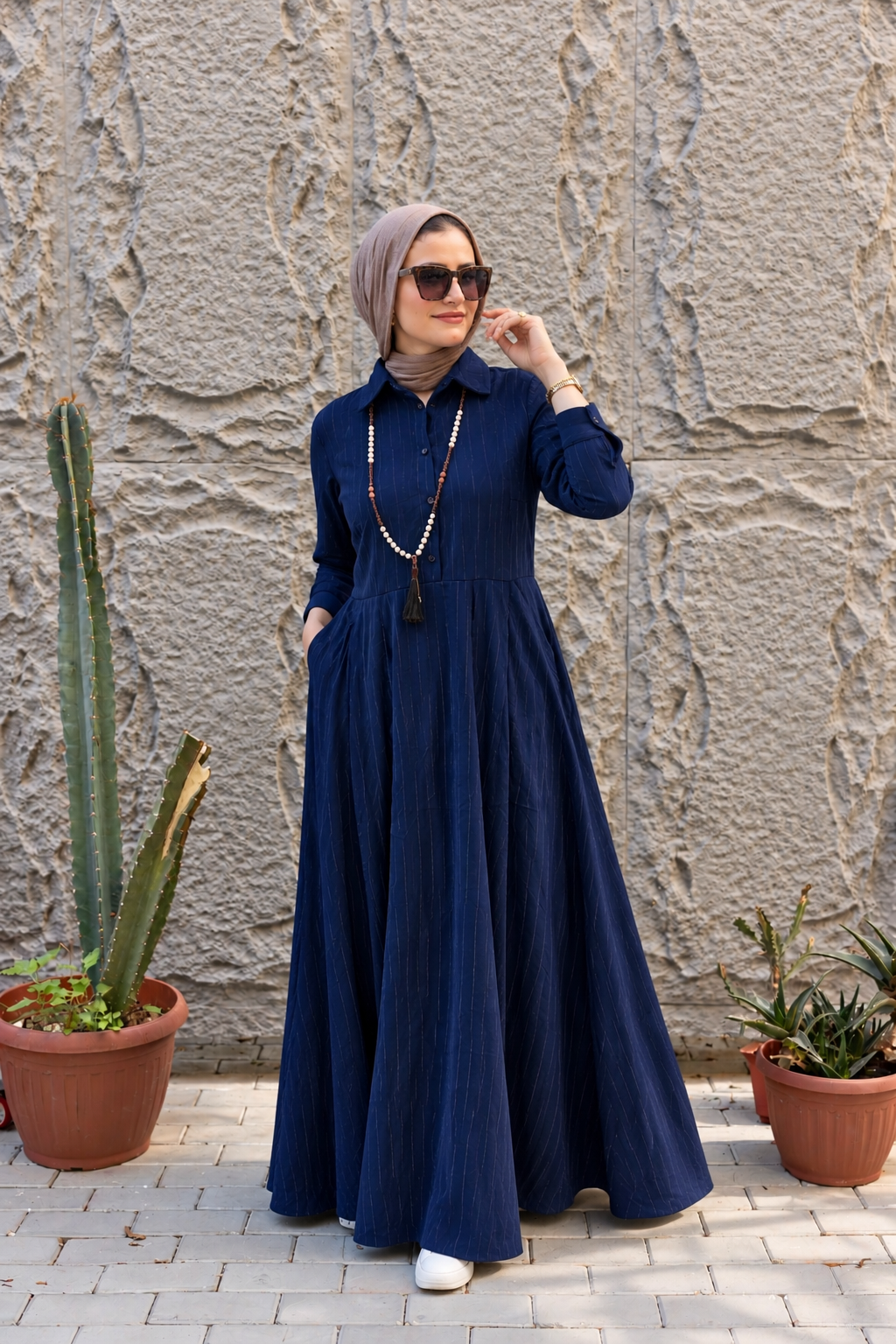 Chocolate Stripe Maxi Dress