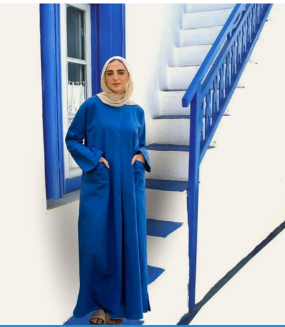 Linen Jalabia Dress Orange