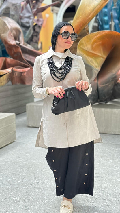 Zahara Linen Set Beige