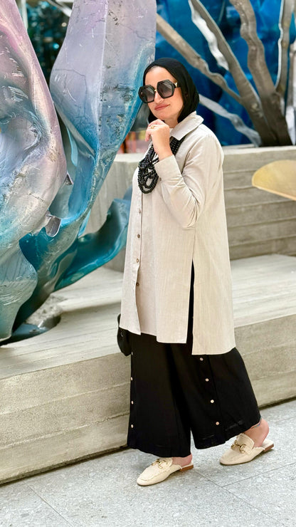 Zahara Linen Set Beige