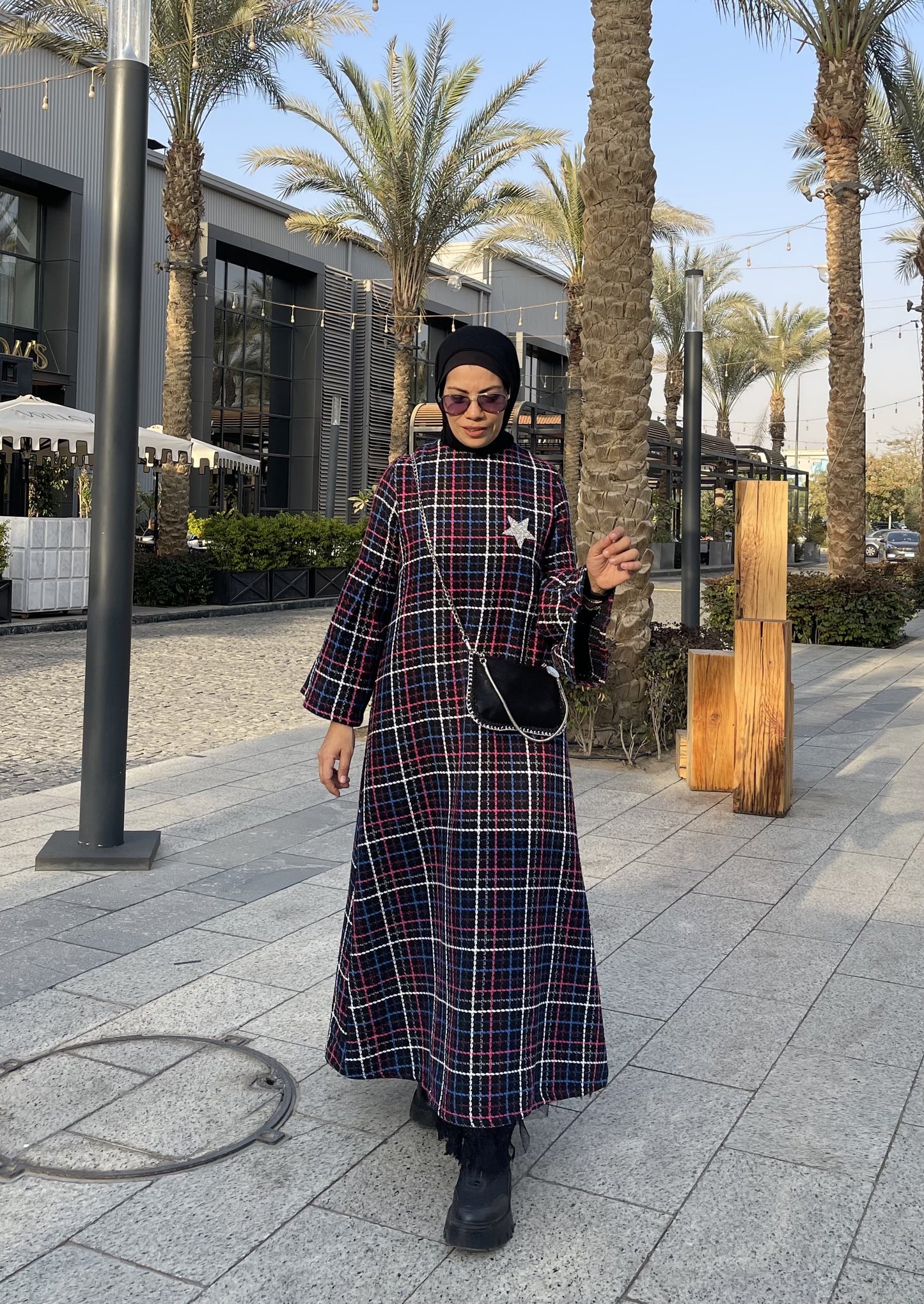 Plaid wool dress