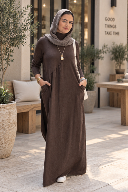 Wavy  winter Dress Black