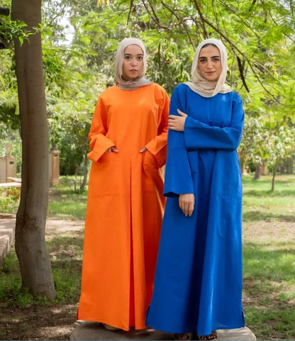 Linen Jalabia Dress Orange