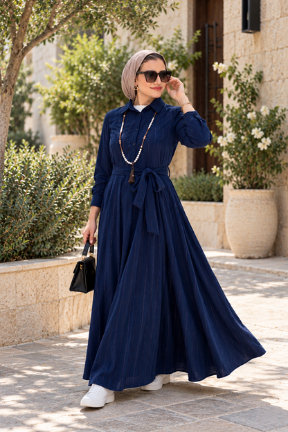Chocolate Stripe Maxi Dress
