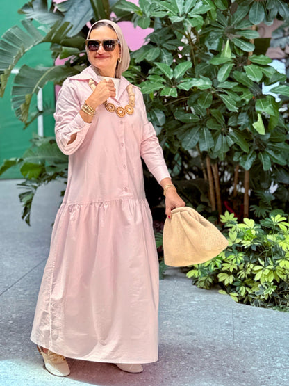 Low Waist Dress-Rose