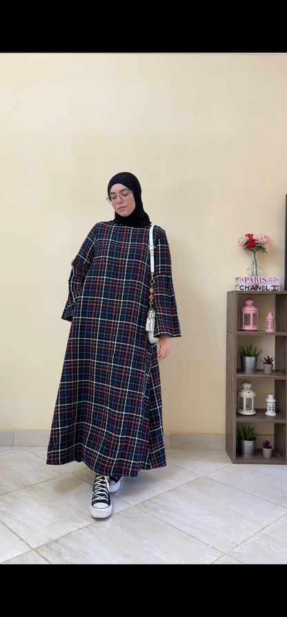 Plaid wool dress