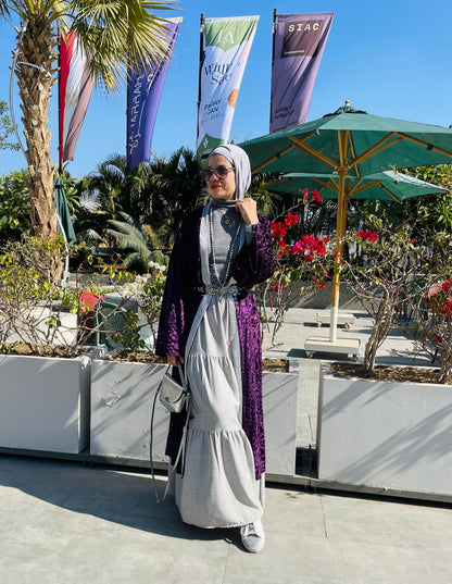 Amethyst Glow Velvet Abaya