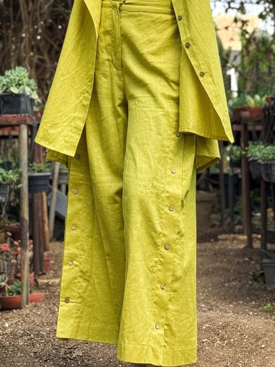 Buttoned Linen Pants (kiwi)